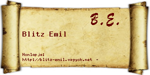 Blitz Emil névjegykártya